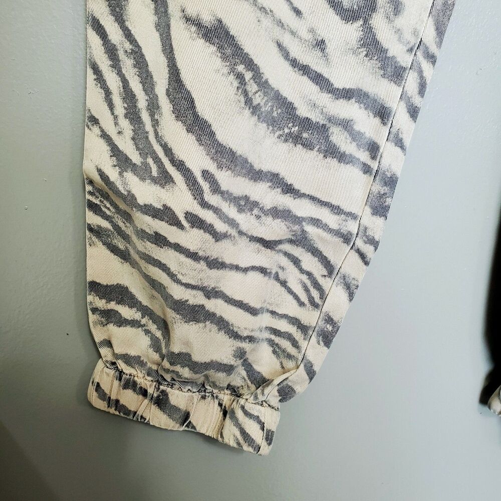 Pam & Gela Jogger Pants Womens Size Small Tiger Stripe Elastic Waist Cargo Brown - Picture 7 of 12